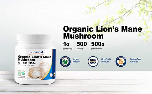 뉴트리코스트 오가닉 노루궁뎅이 버섯, 500g, 1병